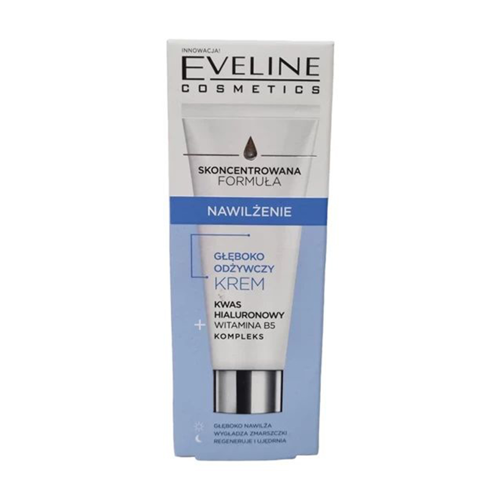 Зволожувальний крем для обличчя Eveline Cosmetics Concentrated Formula Deeply Nourishing Cream з гіалуроновою кислотою, 50 мл